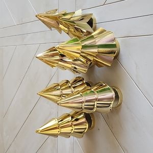 Set of 6  Gold Christmas Metal Tree